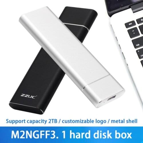 1PC USB 3.1 to M.2 NVME PCIe SSD Enclosure, NVME B-Key to Type C Adapter Case For nvme SSD, USB3.1 to M.2 NGFF SATA SSD case box