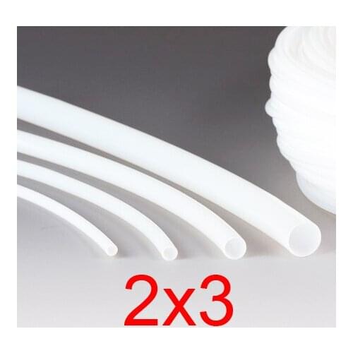 2mm ID 3mm OD 2x3 PTFE tube tubing,TFE ETFE tetrafluor HOSE,white 3D printer F4 Corrosion Resistance Polytetrafluoroetylene pipe