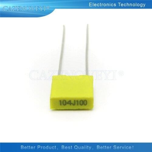 20pcs/lot 100NJ100 Correction Capacitor 100V104J 100NF 0.1UF 100V 104 104J 5mmPolypropylene Safety Plastic Film In Stock