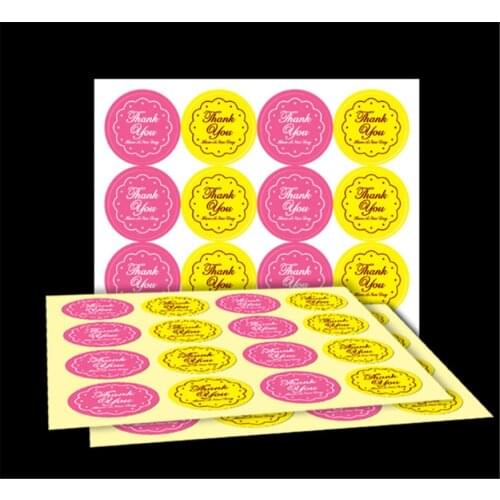 240pcs Sweet Lace Thank you series adhesive seal sticker for baking package Cookie packaging DIY Multifunction label
