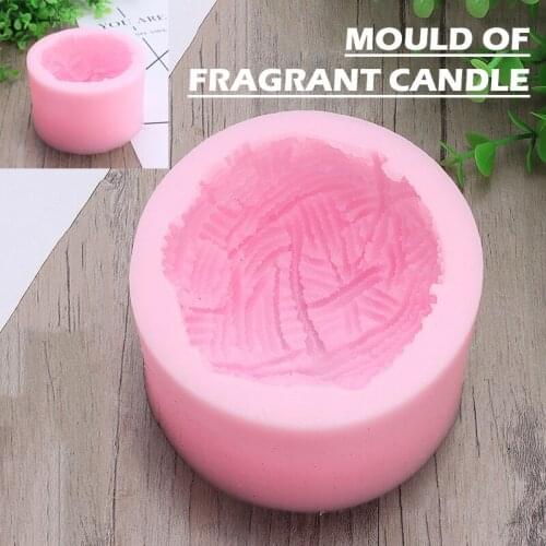 3D Diamond Grid Cylinder Shape DIY Candle Mold Silicone Aromatherapy Candle Soap Casting Mold Handmade Tool