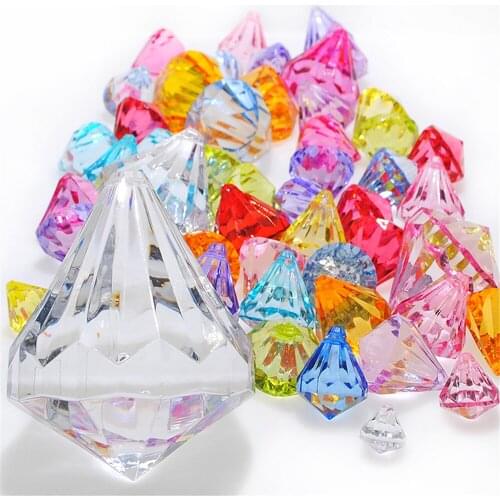 50PCS DIY 12-32mm Mix colour Acrylic Beads Birthday Wedding Table Vase Filler Plastic Faceted Gems For Party Decoration