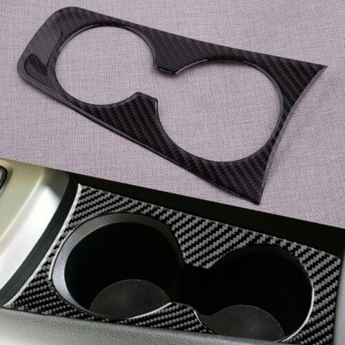 Car Water Cup Holder Cover Panel Sticker Carbon Fiber Black Fit For Chevrolet Camaro 2010 2011 2012 2013 2014 2015