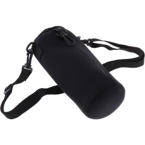 Water Bottle Sleeve 35.20 oz Neoprene Insulated Collapsible Drink Bottle Cover Carrier, Black