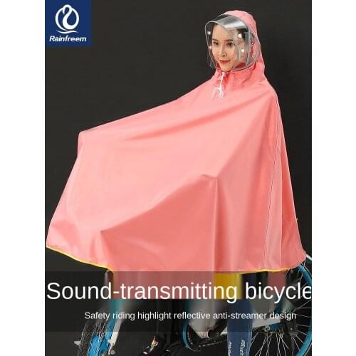 Bicycle Raincoat Female Riding Thickened Rainproof Single Student Battery Car Poncho rain coat rain jacket rain poncho
