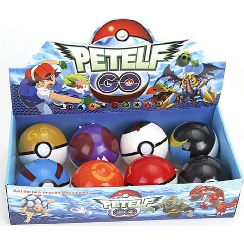 Action 8 Pcs/set Pokeballs with random Pokemons Balls Inside Original Boxed Birthday Gifts Pikachu Toys For Children Collectible