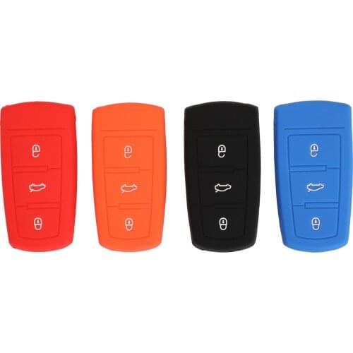 Kutery 10pcs 3 Buttons Remote Silicone Car Key Case Shell For Volkswage VW Magotan Passat B6