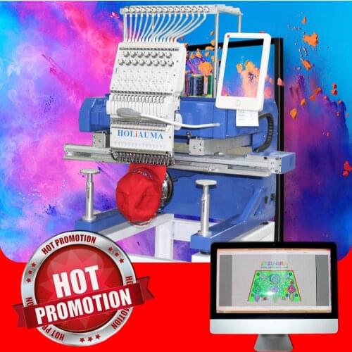 China 10 years service! HOLIAUMA 1 head embroidery machine computerized system high quality like tajima cap flat 3D garment bag