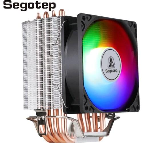 Segotep U-shape 4 Heat pipes CPU Cooler 3Pin RGB 135W Heat Dissipation Silent LGA1366/1155/1151/775 AM4/AM3+/AMS CPU Cooling Fan