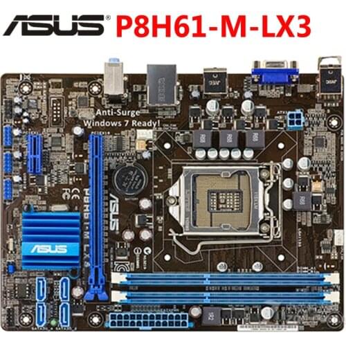 LGA 1155 ASUS P8H61-M LX3 Motherboard DDR3 16GB H61 P8H61 M LX3 Desktop Mainboard Systemboard SATA II PCI-E 2.0 PCI-E X16 Used