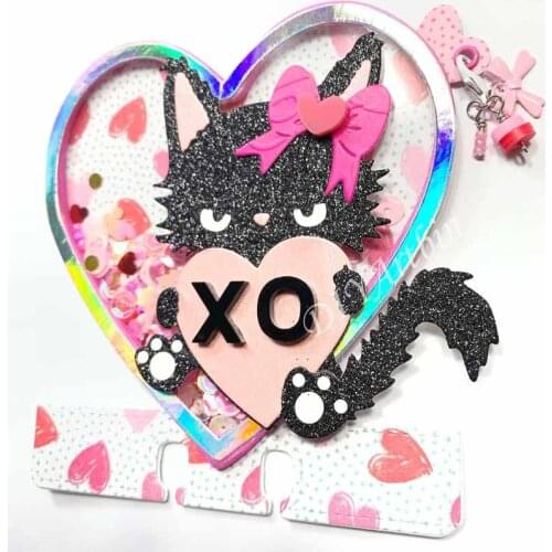 Valentine Black Cat With Heart metal cutting Dies scrapbooking new arrival 2020 Birthday Wishes Card Making