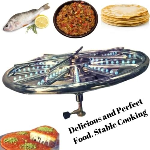 Multi-Flame Adjustable Turkish Kunefe Kadaif Fish Meat Crep Dessert 360 ° Rotating Top Lpg Gas Propane Tube Roasting cooker Stove