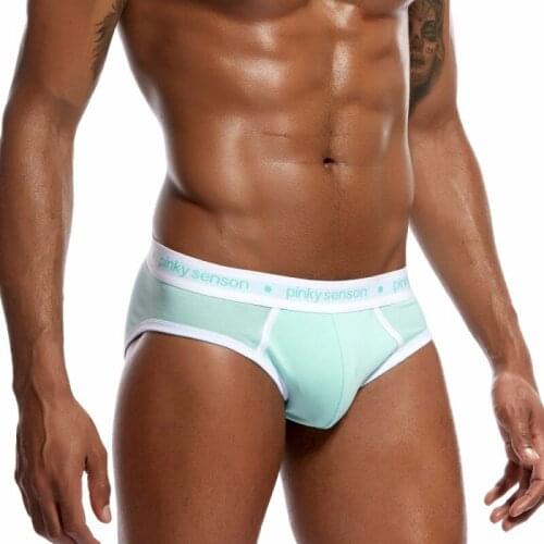 Mens Underwear Low Waist Stretch Cotton Breathable Styling Hip Lift U-pouch Bag Push Up Sexy Mens Briefs