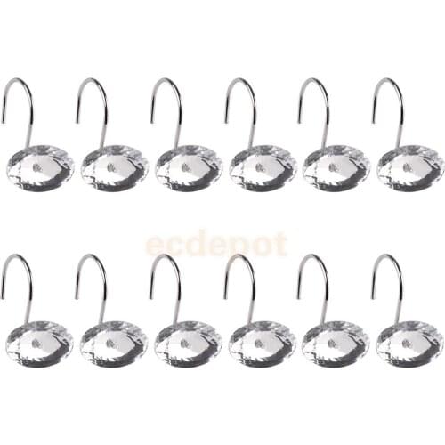 Romantic Decor Set of 12 Rollerball Shower Curtain Hooks Curtain Sunblind Tieback Bathroom