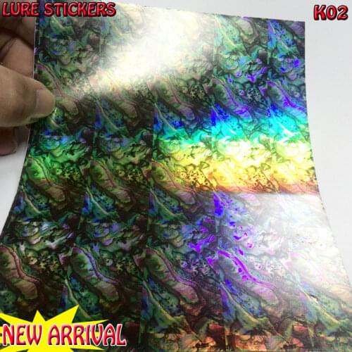 NEW ARRIVAL FISH SKIN lure stickers tying materials fish SIZE K02 10CM*15CM 10papers/lot