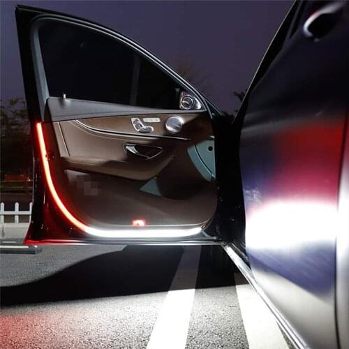 New Car Door Opening Warning LED Strips Anti Rear-end Collision Safety Light Welcome Flash Lights Universal Car Lights Red White