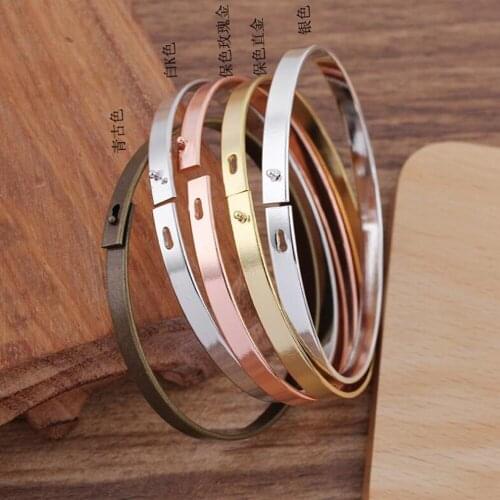 20pcs 5mm wide 60mm Bangle Base Bracelet Blanks Tray Bezel Brass Cuff Bracelet Setting