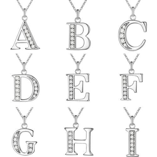 925 sterling silver name necklace 26 letters silver 925 jewelry pendant necklace