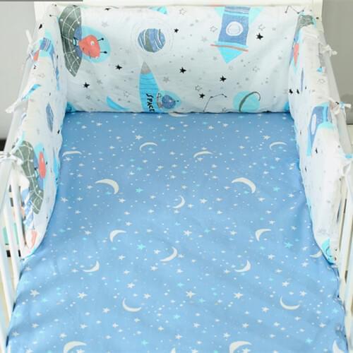 Simple Style U Shaped Baby Bed Bumper Detachable Cotton Crib Bumper Baby Nursing Crib Protector Pad Long Cot Bumper, 180*30cm