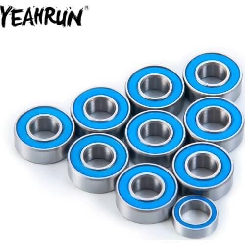 YEAHRUN 10PCS Rubber Sealed Bearing Set for Tamiya Grasshopper, Hornet, Midnight Pumpkin, Lunch Box, & Unimog 406 Wheelie Parts