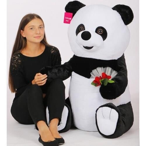 Sevimli Panda büyük dev Panda ayı peluş doldurulmuş hayvan bebek oyuncak yastık karikatür bebek kız yılbaşı hediyeleri