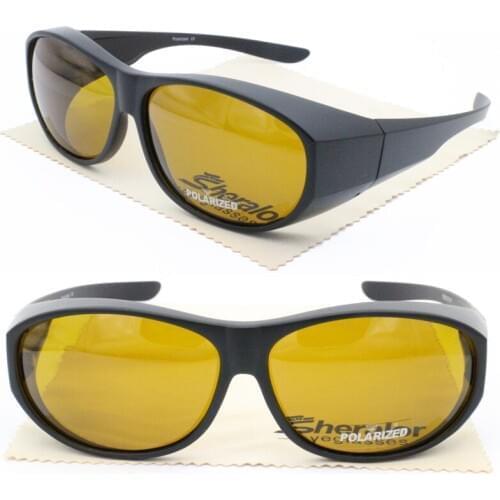 Anti-blue light eyewear fit over gaming glasses UV400 polarized oversized shield fullim wear on orange color sunglasses 018