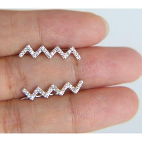 Promotion fine 925 sterling silver jewelry factory custom micro pave AAA+ CUBIC ZIRCONIA long ear wire silver earring 925