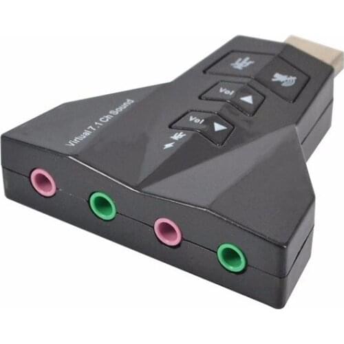 Hot Sale External 7.1 Channel USB Stereo Audio 3D Sound Card Adapter Microphone Headset Jack for Laptop PC