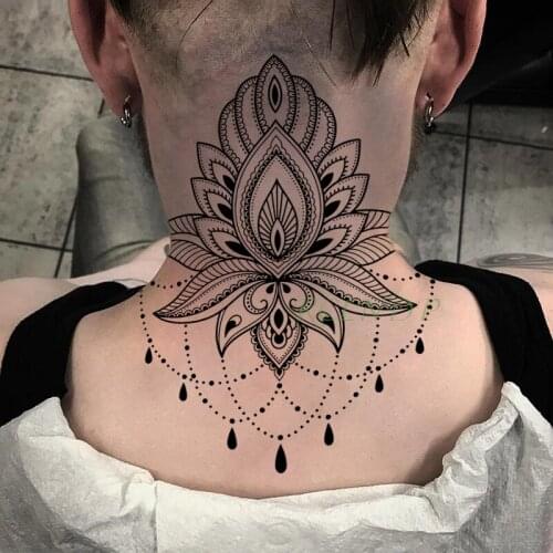 Waterproof Temporary Tattoo Sticker flower necklace fake tatto flash tatoo large Stickers body art tattoos for girl women men