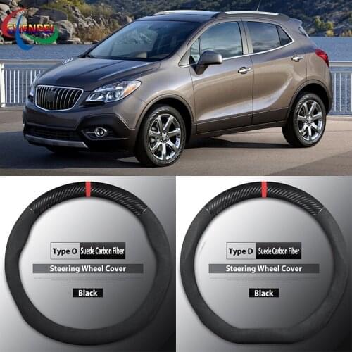 Four Seasons Universal Non-Slip Carbon Fiber Suede Steering Wheel Cover For Buick Encore Car Interior Accessories