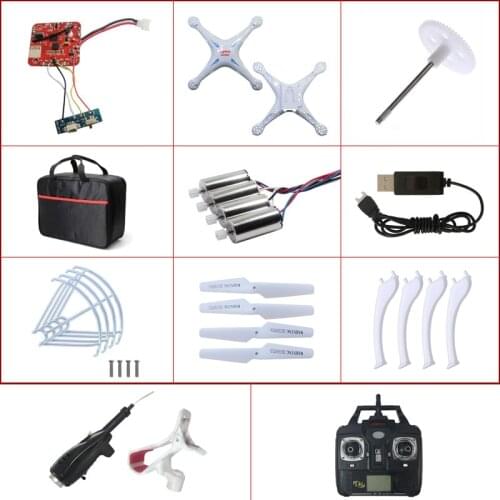 RC Quadcopter X5SW Spare Part For Syma X5SW X5SC Shell Transmitter Propeller Landing Skid Frame Receiver Motor Gear Charger Etc
