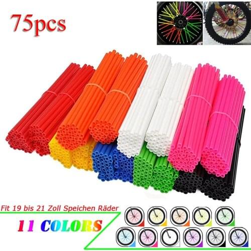 75 PCS Bike Spoke Skins Covers Decoration Motorcycle Scooter Dirt Bike MTB Wheel Rim Spoke Wraps Protector Motor Styling