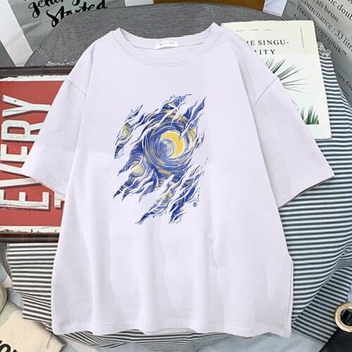 Aesthetic Beautiful Moon Prints Womens T Shirt 2021 Summer Casual Tees Hip Hop Street T-Shirt Harajuku O-Neck Womens TShirts