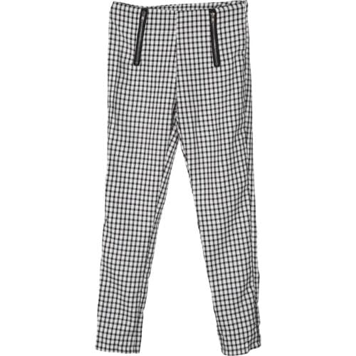 Women Lady Fashion Plaid Check Skinny Casual Pencil Pants Leggings Long Pants Pencil Trousers