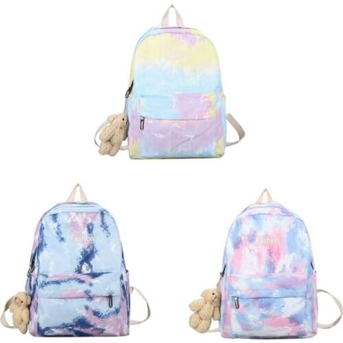 Women Backpack Tie Dye Mixed Color Fashion Travel Daypack College School Bag Rucksack