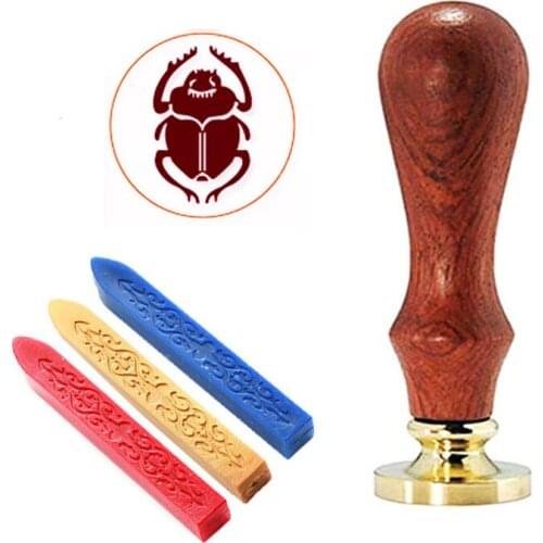 Insect picture Vintage Wedding Invitation Custom Picture Logo Wax Seal Sealing Stamp Sticks Spoon Gift Box Set Kit