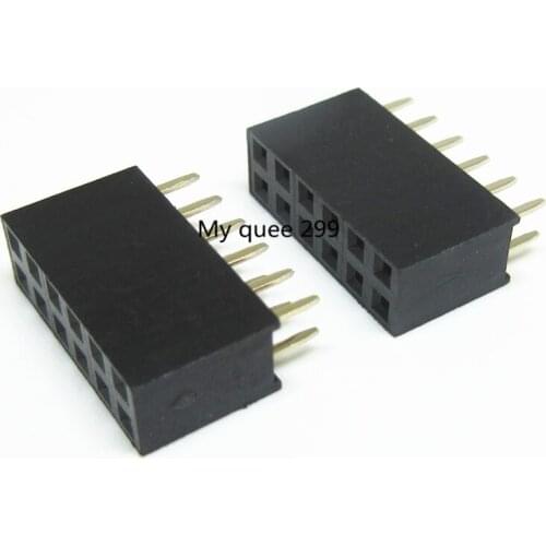 10 pcs 6P 2*6pin Female Double Row Straight Pin Pitch 2.54mm 2*6 Needle Header Strip Socket Connector