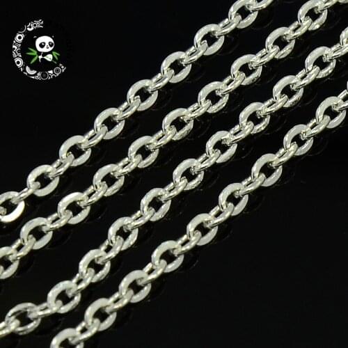 100m/Roll Iron Cable Link Chains with Spool for Jewelry Making DIY Bracelet Necklace Craft Supplies 3x2x0.6mm