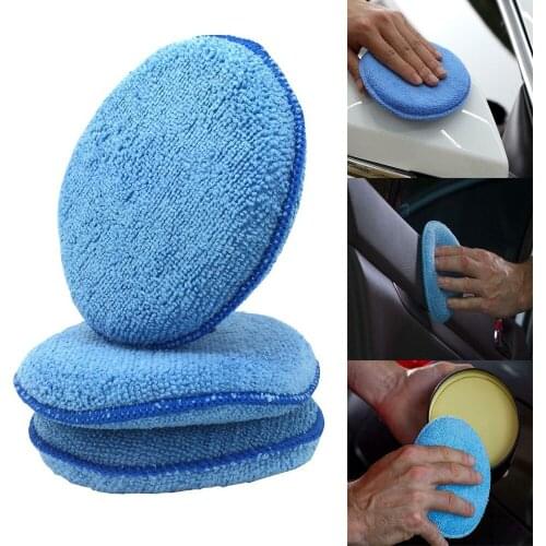 3Pcs Microfibre Foam Car Waxing Polish Foam Sponge Detailing Applicator Pad Curing And Polishing Sponge Car Waxing Car Tools