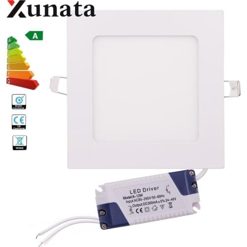 3W 6W 9W 12W 15W 18W 85-265V LED Panel Light Spotlights Lamp Recessed Kitchen Bathroom Ceiling Lamp Cool White Free Shipping 1pc