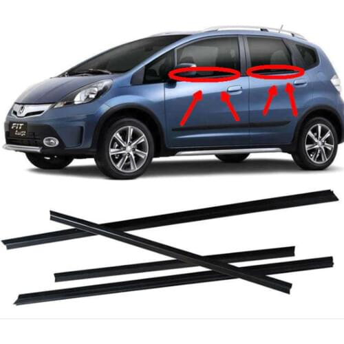 4pcs Car Weatherstrip Window Moulding Trim Seal Belt FIT For Honda Fit 2009-2014