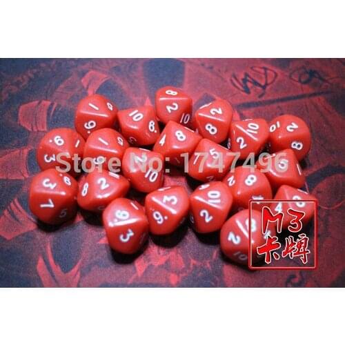 8Pcs/lot 4 Color D10 Ten Sided Dice for board game magical the Games Set of 10 Dice New