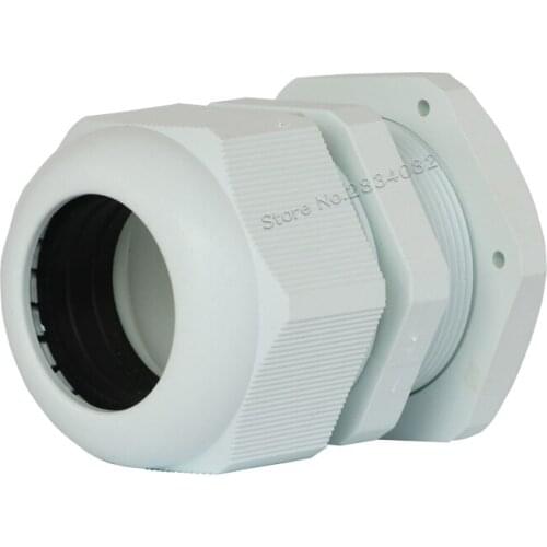 White IP68 Waterproof Cable Gland Plastic Nylon Wire Connector Metric M12 M16 M18 M20 M22 M24 M25 M27 M30 M36 M32*1.5