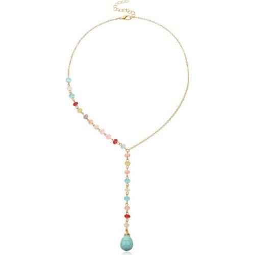 Bohemian Beaded Necklace Fashion Boho Long Creative Decorative Bead Choker Pendant Necklace For Girls Women Jewelry