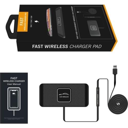 C1 Car Qi Wireless Charger Pad Fast Charging Dock Station Non-Slip Mat Car Dashboard Holder Stand for iPhone XR Xiaomi 9