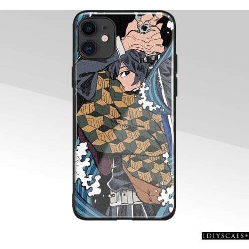 Giyu Tomioka Kimetsu no Yaiba anime Tempered Glass Phone case For iPhone 6s 7 8 X Xr Xs 11 12 mini Pro Max cover shell