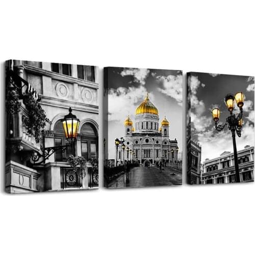 Black And White Classical View Oil Painting Wall Art Interior Decoration
