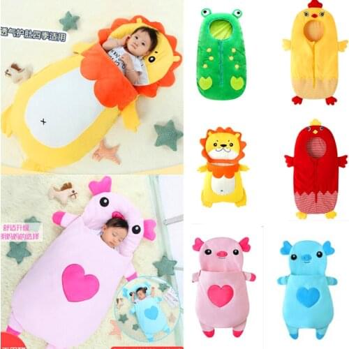 Baby Sleeping Bag Soft Cotton Autnmn and Winter Thickening Blanket Sweet Cartoon Animals children clothes