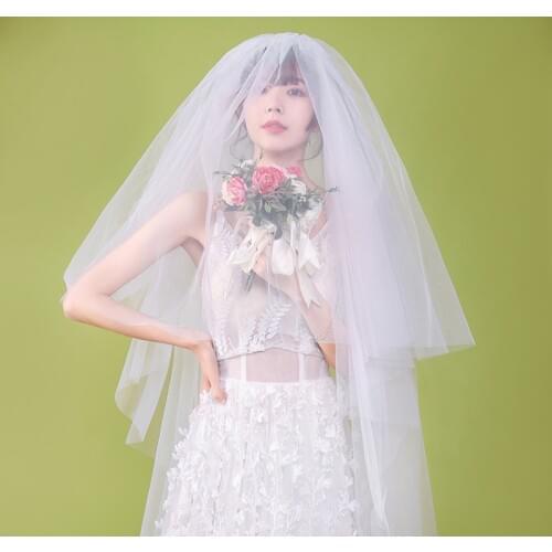 White Wedding Veils 2 Layers Soft Tulle with Comb Bridal Veils 1.3m Length High Quality Wedding Accessories