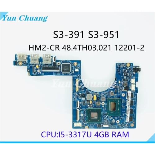 HM2-CR UMA 48.4TH03.021 12201-2 For Aspire S3 S3-391 MS2346 S3-371 motherboard NBM1011003 NBM1011009 W/CPU I5-3317/3337U RAM:4GB
